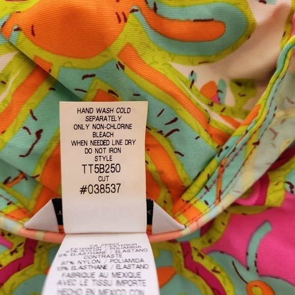 Trina Turk Woodblock Floral Pink Swim Cover Up, sz Small - Picture 8 of 9